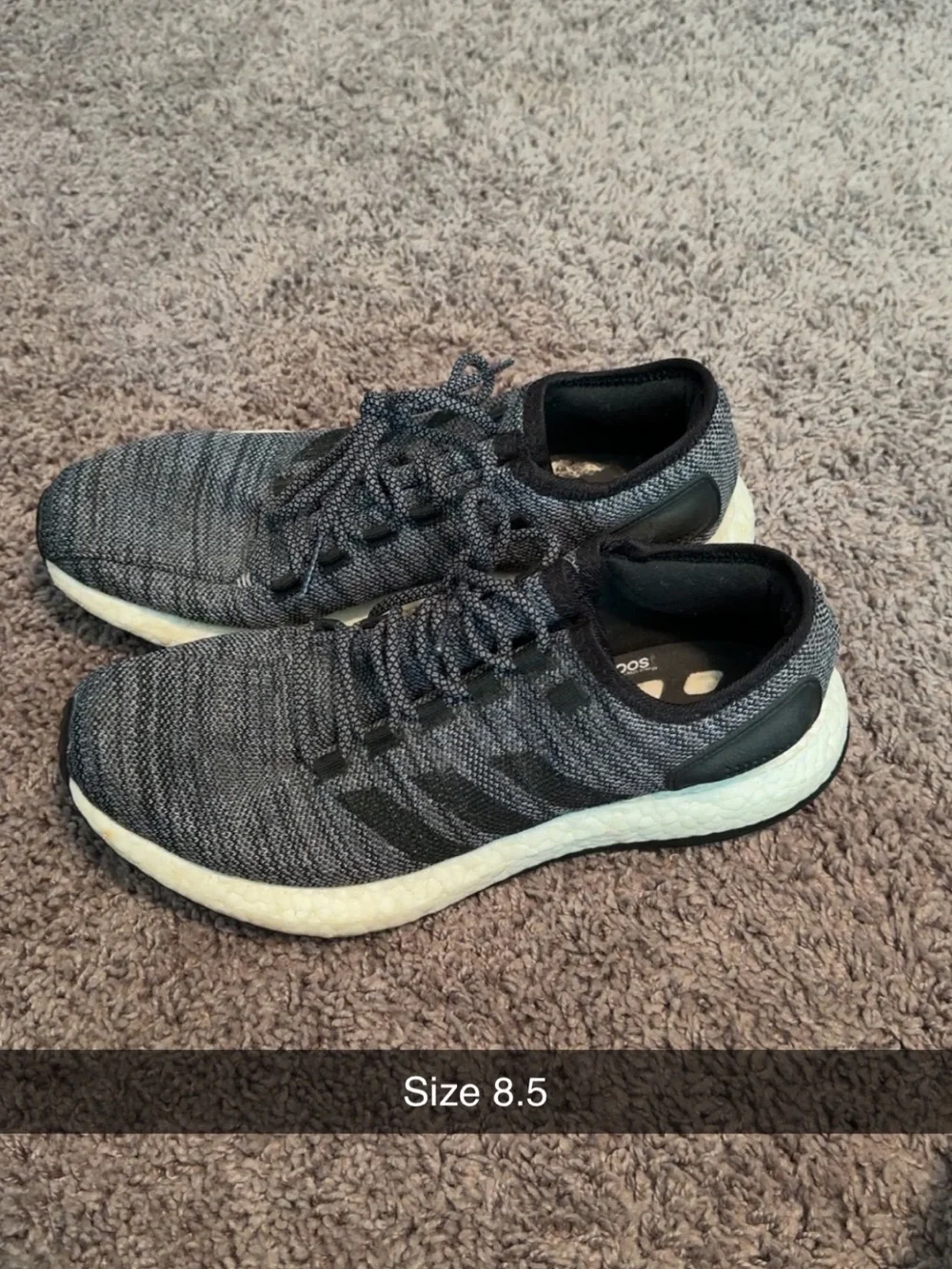 adidas Black and White Knit Trainer Sneakers